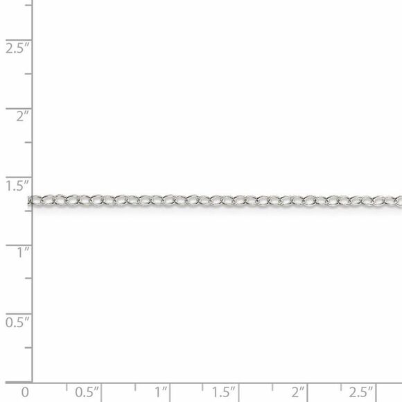 2.25mm, Sterling Silver, Solid Oval Cable Chain Necklace, 26 Inch - Picture 5 of 8